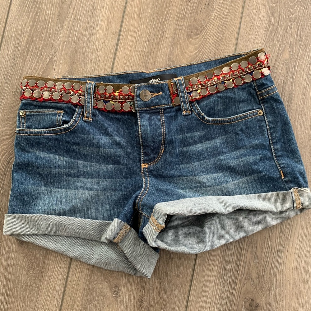 Embellished Denim Shorts